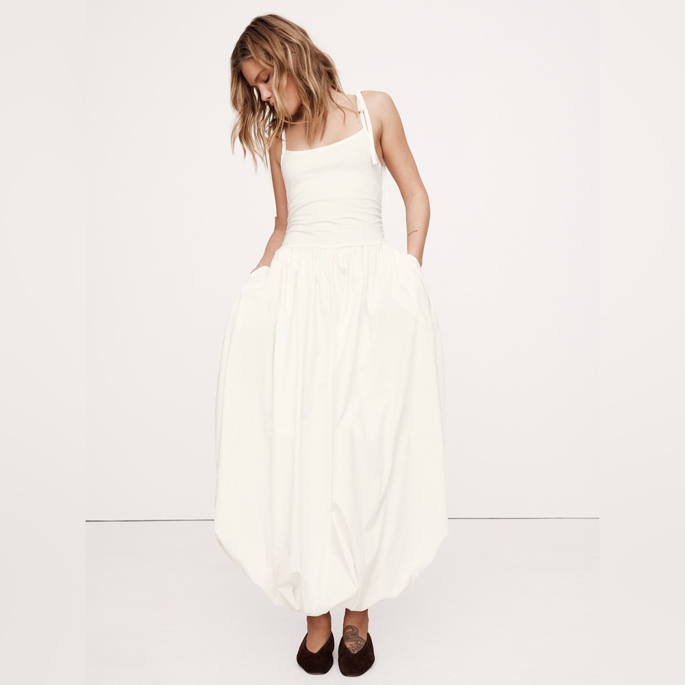 NEW! Banana Republic Mixed Media Bubble-Hem Maxi Dress - #771991 🎻 - Picture 2 of 8
